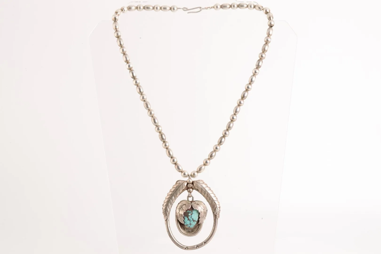 21" 925 Silver Turquoise Necklace (74.84g.)