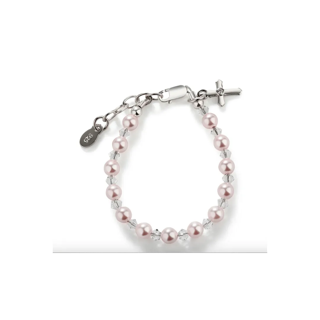 Bella Bracelet- Pnk/Prl Cross