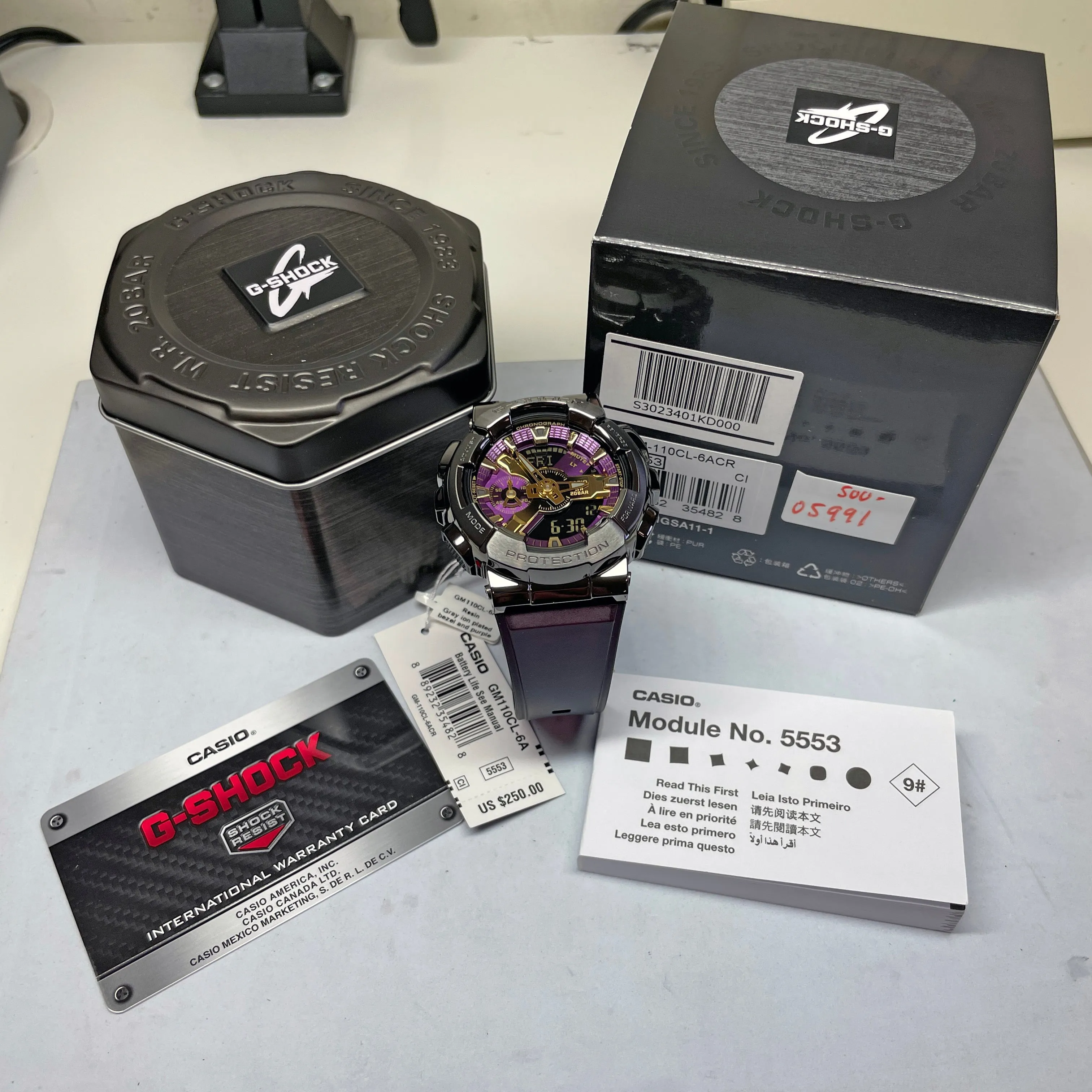 Casio G-Shock GM110CL-6A Classy Off-Road Purple Rainbow Metal Watch