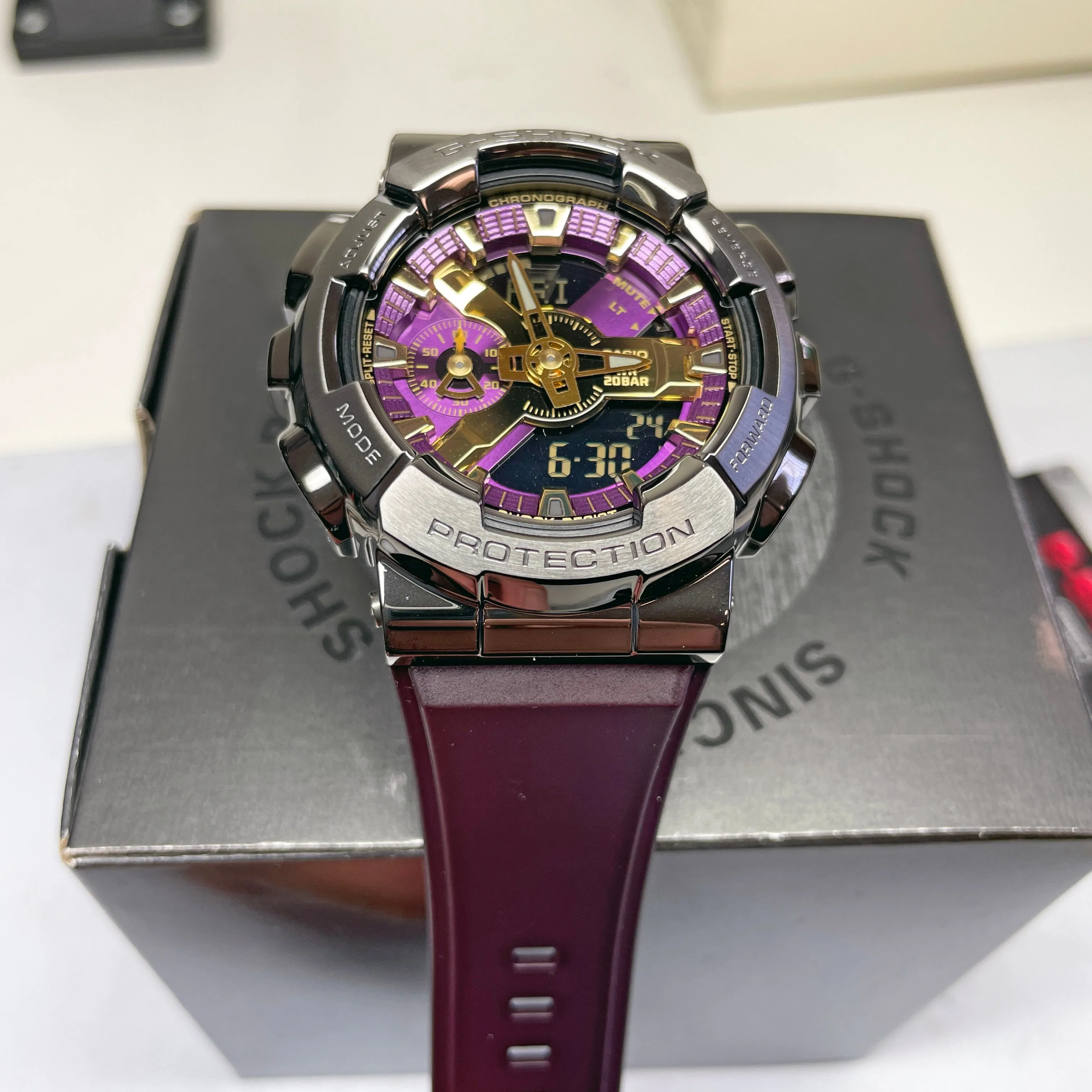 Casio G-Shock GM110CL-6A Classy Off-Road Purple Rainbow Metal Watch