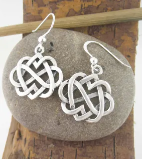 Celtic Double Heart Infinity Drop Earrings