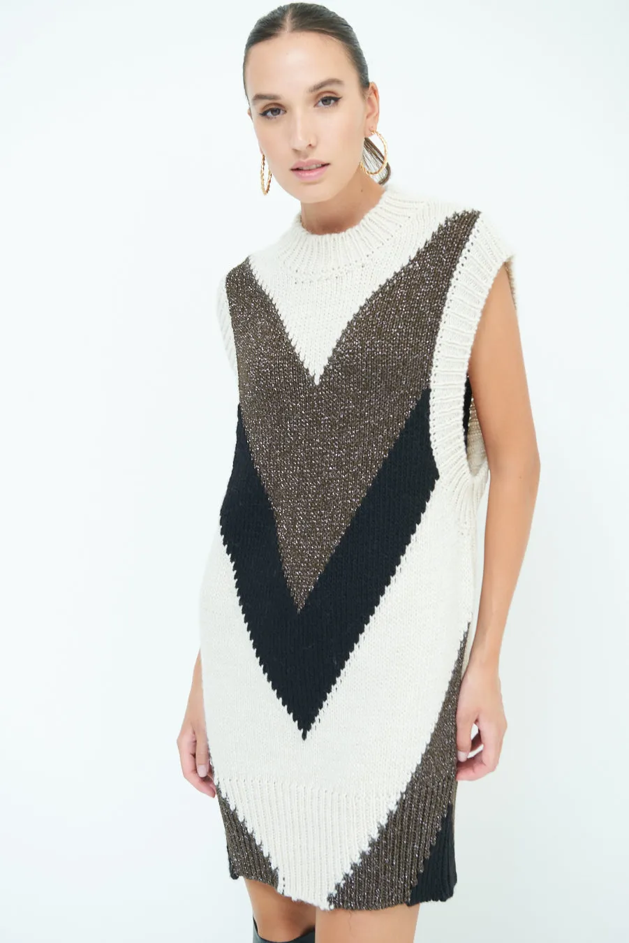 Chic geometric knit dress wholesale