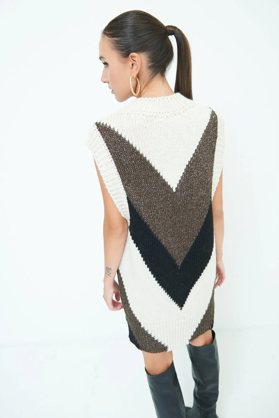 Chic geometric knit dress wholesale