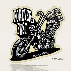 Chopper Motorcycle Sticker "Forever Fast"