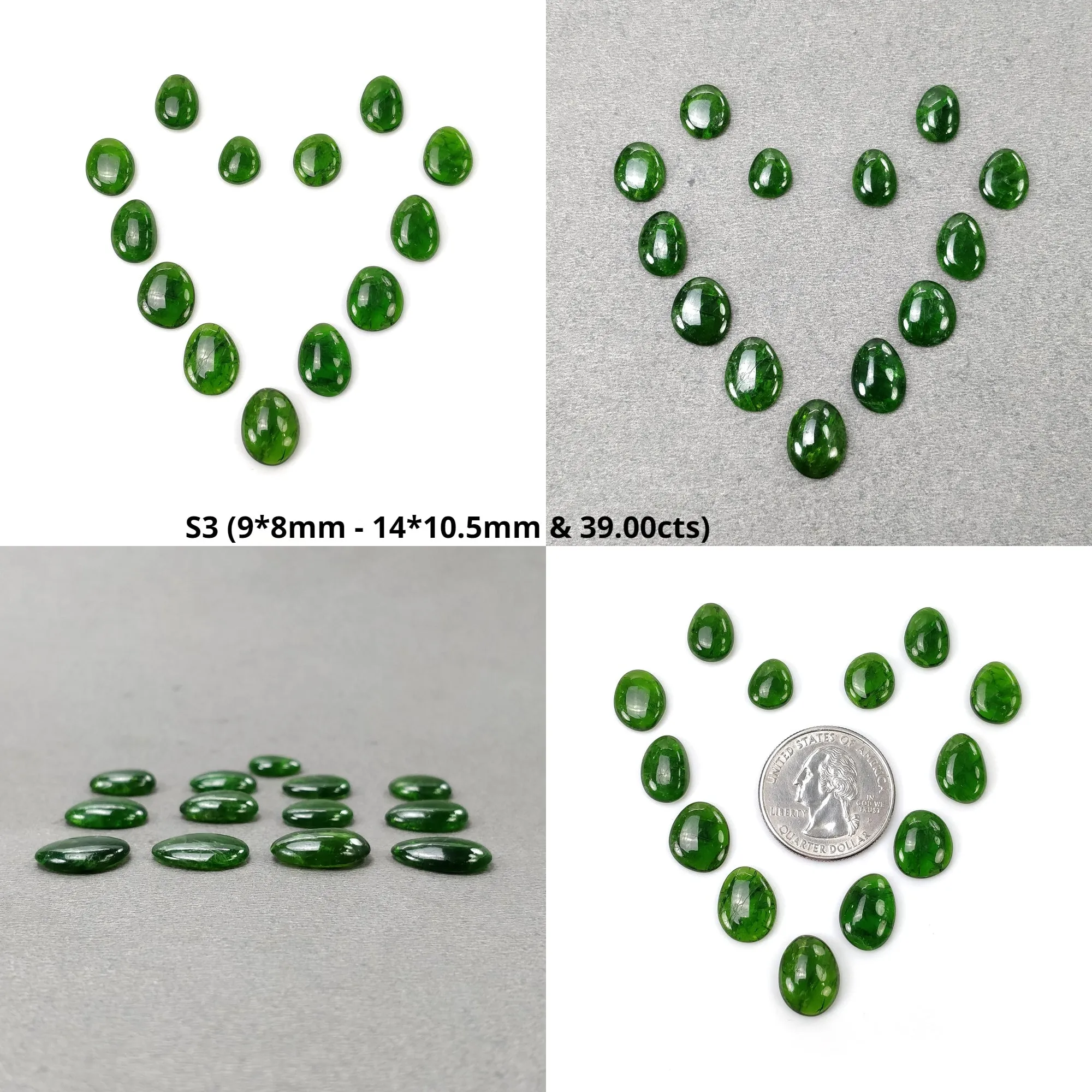 CHROME DIOPSIDE Gemstone Cabochon : Natural Green Diopside Uneven Shape Cabochon 9pcs 12pcs 13pcs 14pcs Lots