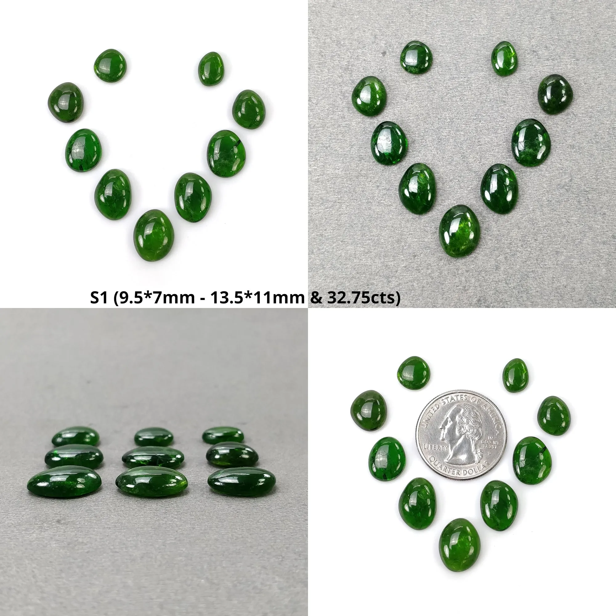 CHROME DIOPSIDE Gemstone Cabochon : Natural Green Diopside Uneven Shape Cabochon 9pcs 12pcs 13pcs 14pcs Lots