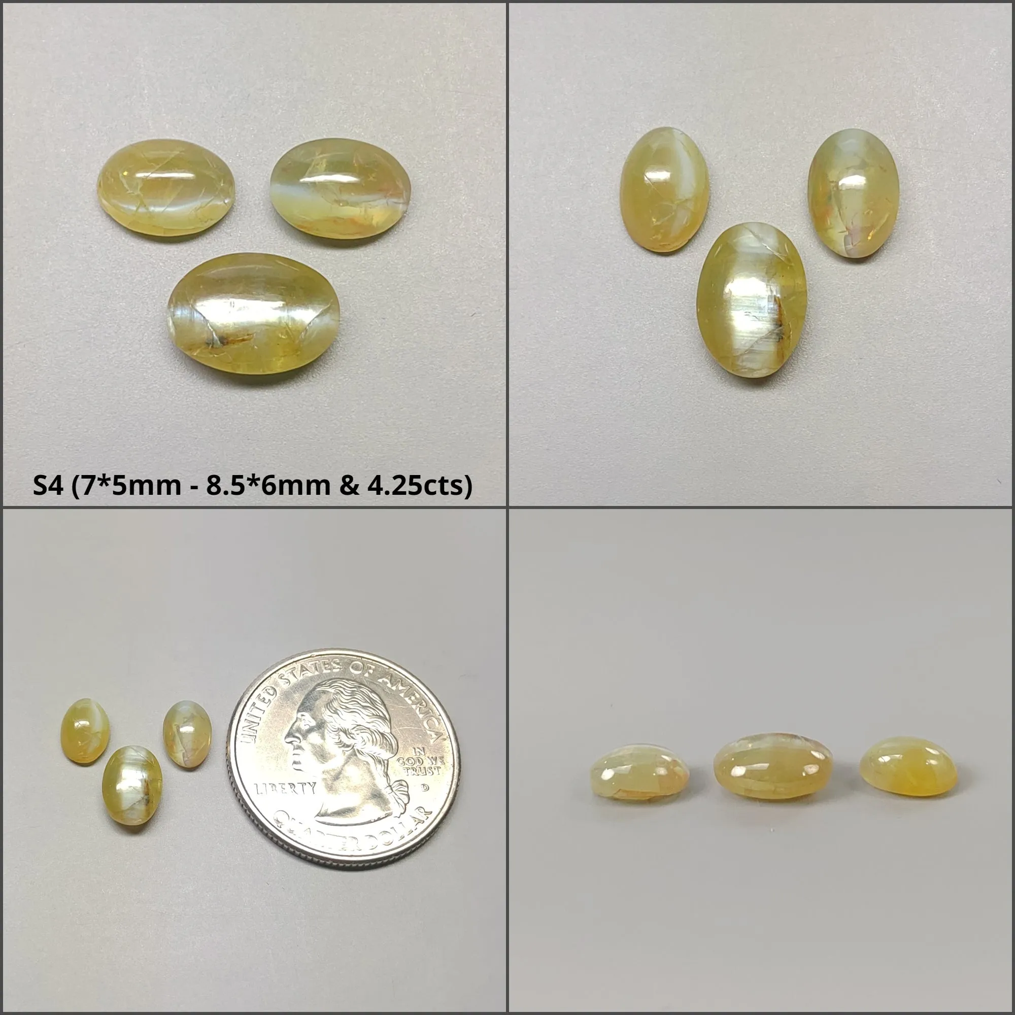 CHRYSOBERYL CAT'S EYE Gemstone Cabochon : Natural Untreated Unheated Cat's Eye Oval & Round Shape Lots