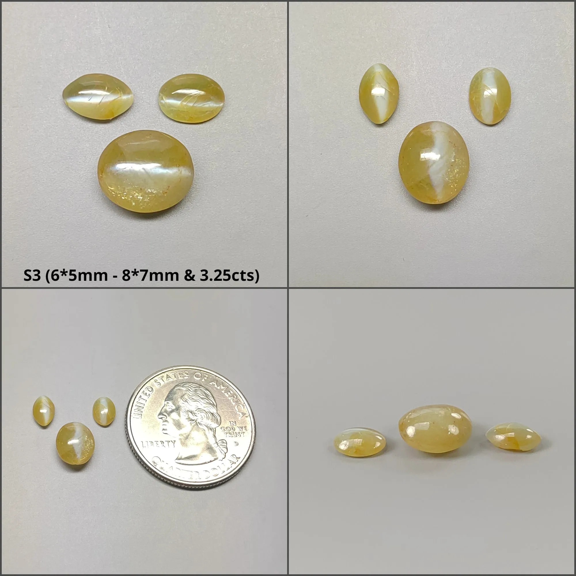 CHRYSOBERYL CAT'S EYE Gemstone Cabochon : Natural Untreated Unheated Cat's Eye Oval & Round Shape Lots