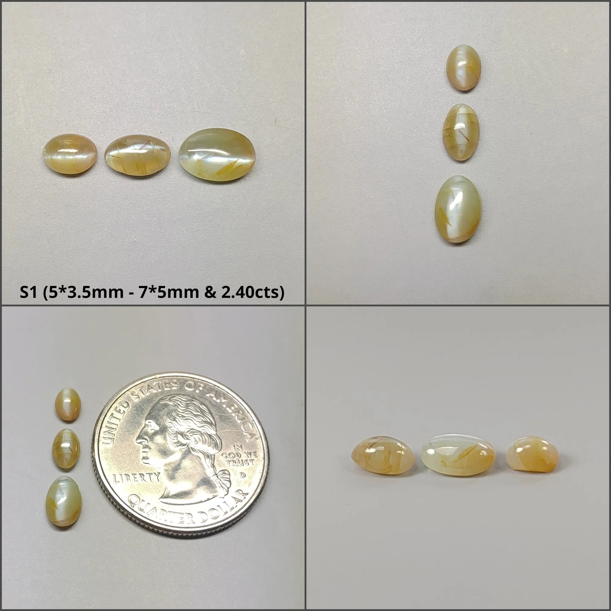 CHRYSOBERYL CAT'S EYE Gemstone Cabochon : Natural Untreated Unheated Cat's Eye Oval & Round Shape Lots