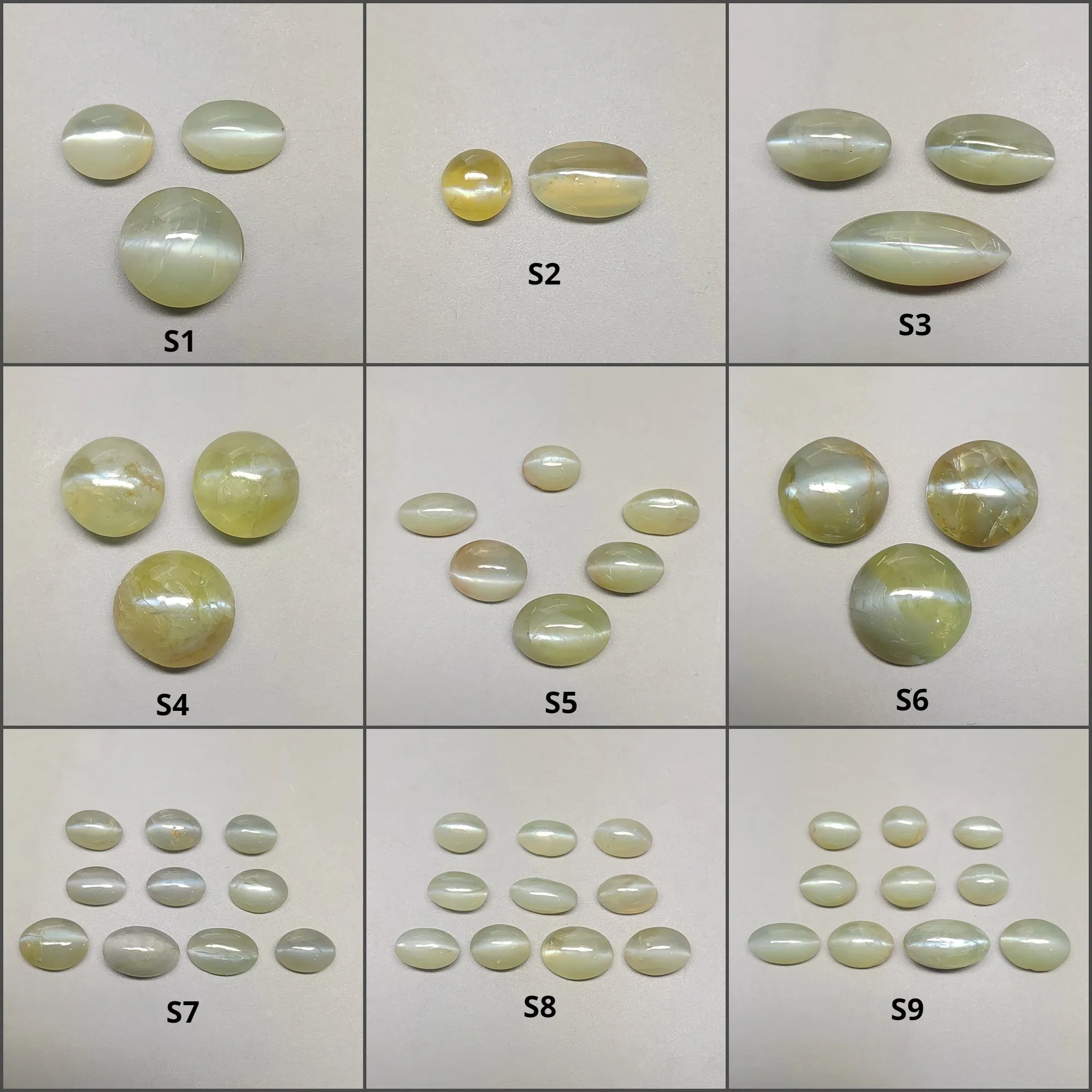 CHRYSOBERYL CAT'S EYE Gemstone Cabochon : Natural Untreated Unheated Cat's Eye Round And Oval Shape 2pcs 3pcs 6pcs 10pcs