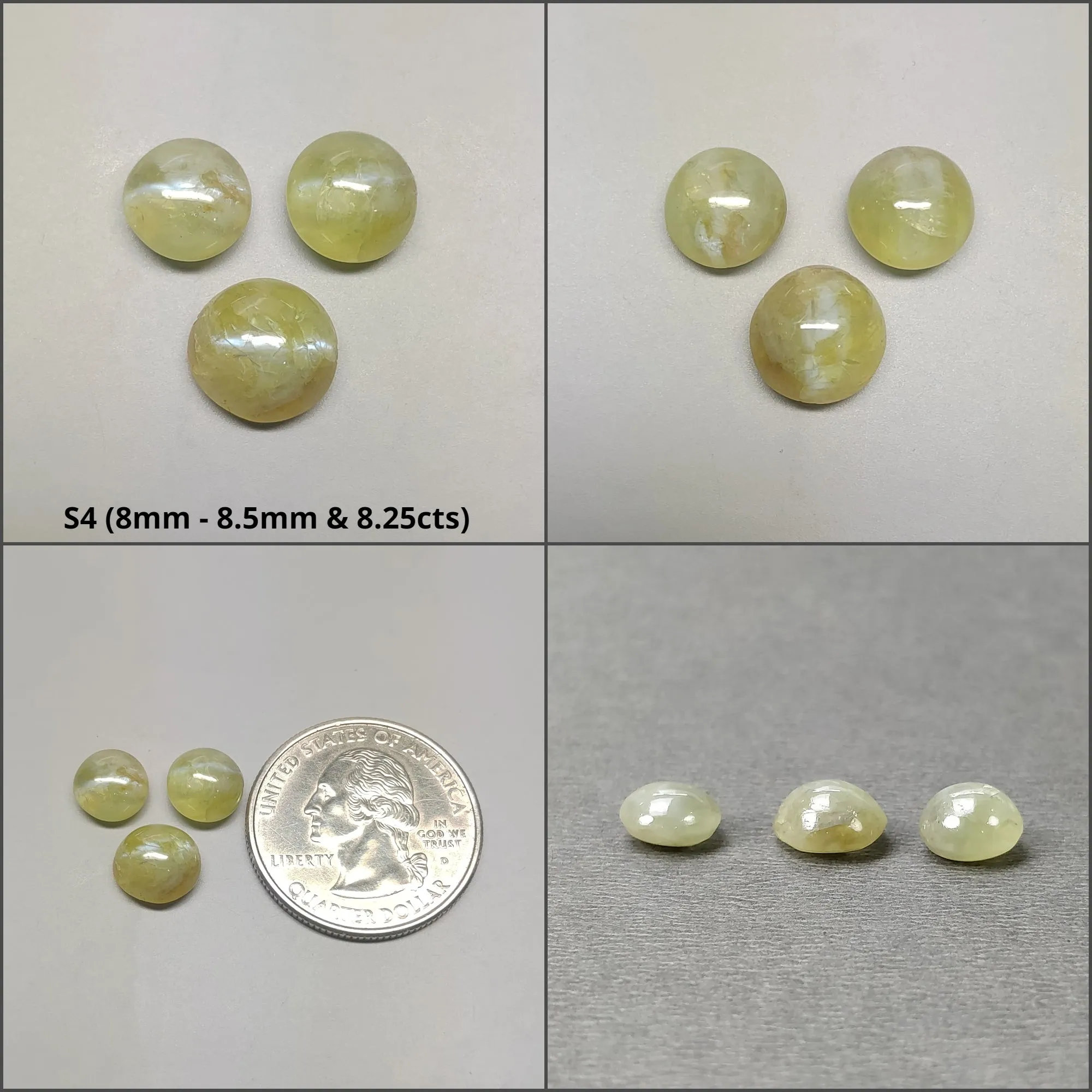 CHRYSOBERYL CAT'S EYE Gemstone Cabochon : Natural Untreated Unheated Cat's Eye Round And Oval Shape 2pcs 3pcs 6pcs 10pcs