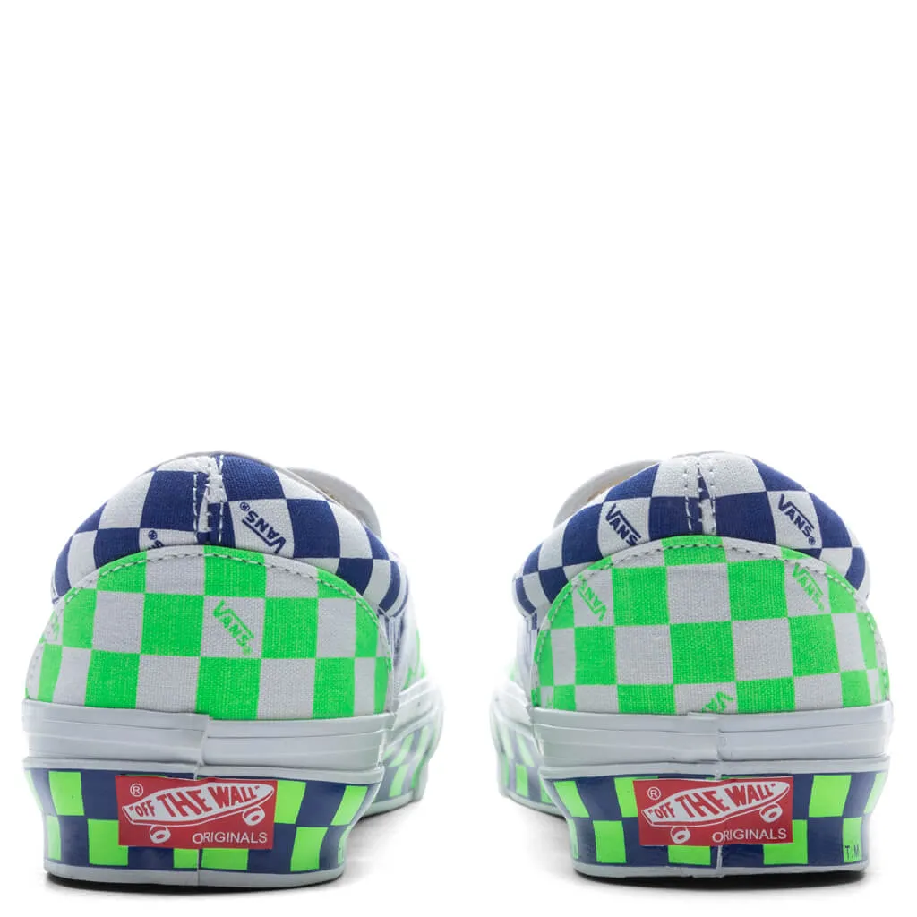 Classic Slip-LX - Green/Blue Checkerboard