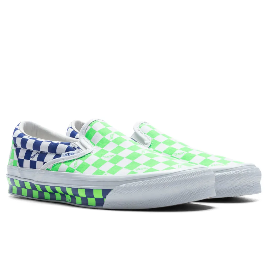 Classic Slip-LX - Green/Blue Checkerboard