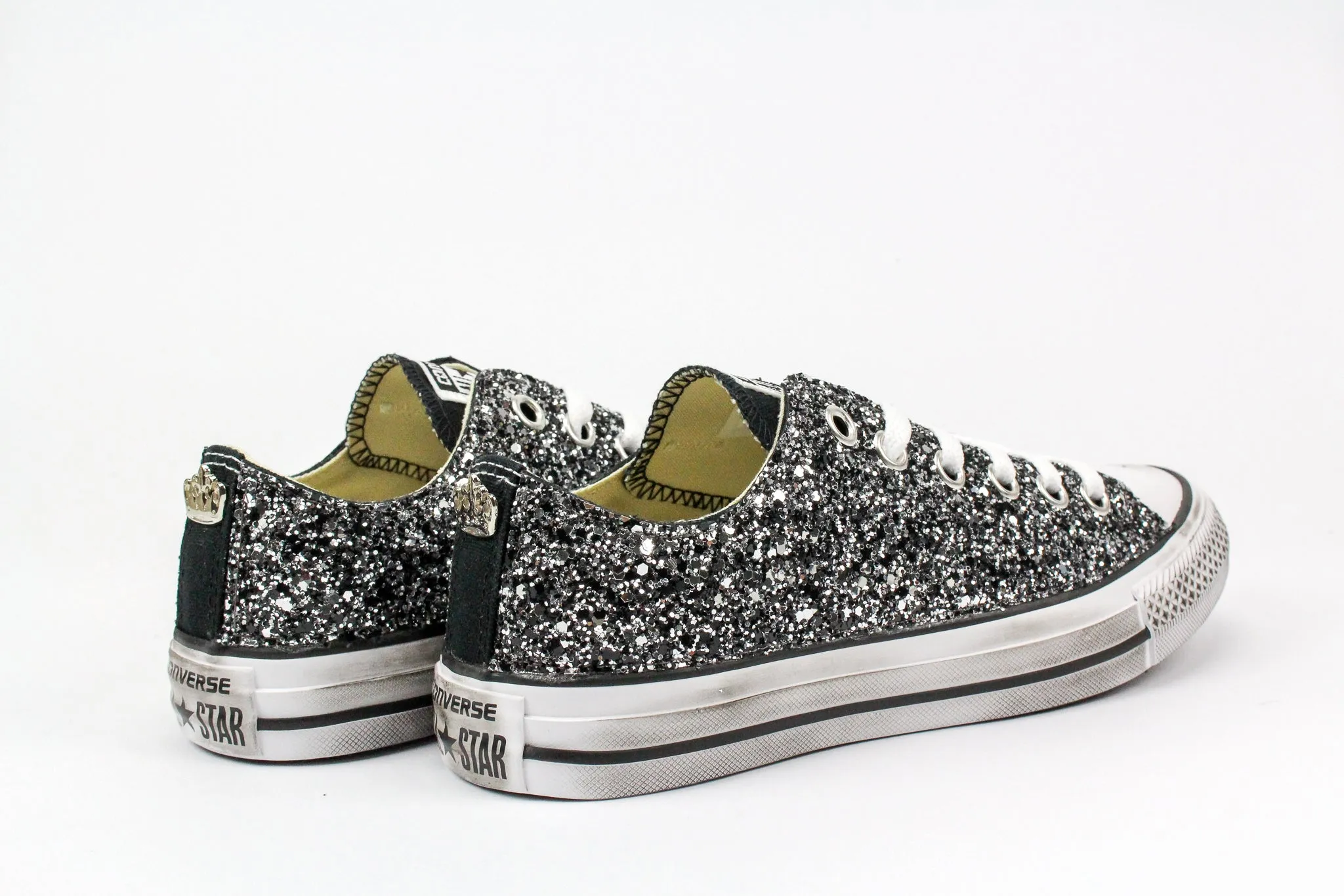 Converse All Star Black Silver Glitter