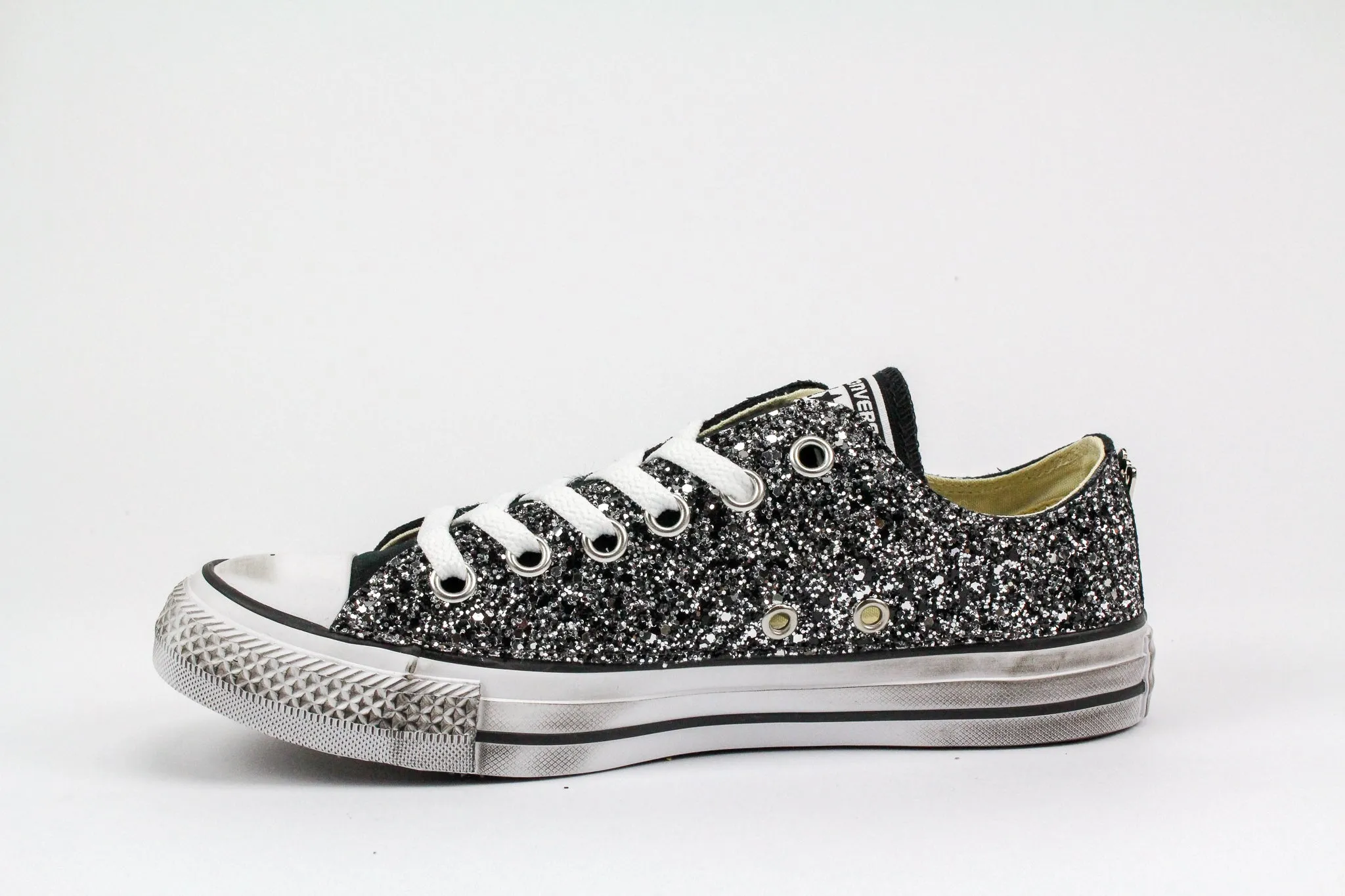 Converse All Star Black Silver Glitter