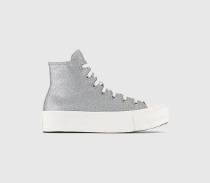 Converse All Star Lift Hi Silver Egret Egret Glitter