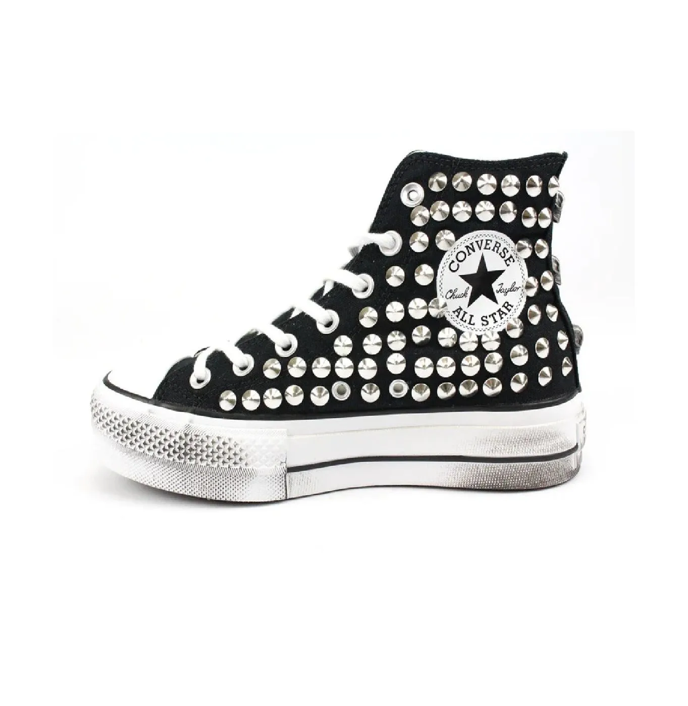 Converse All Star Platform Hi Nero Borchie