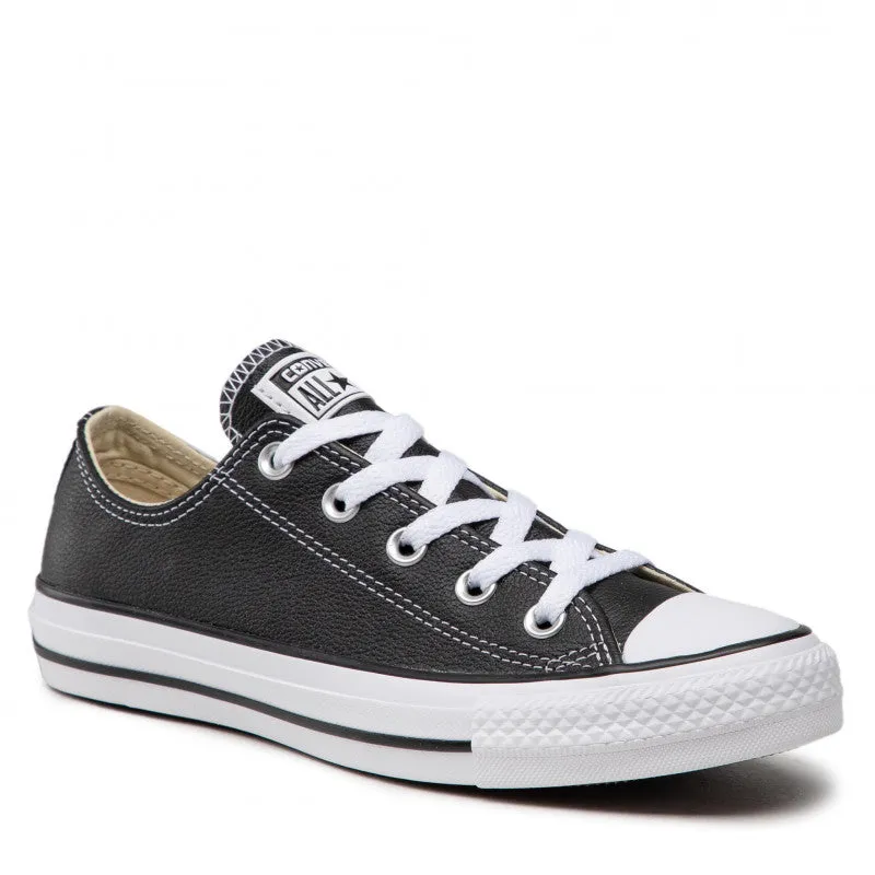 Converse Chuck Taylor Pelle Bassa Nera Bianca