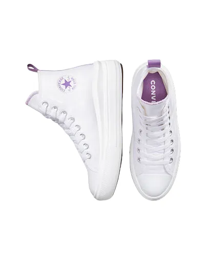 Converse women's sneakers shoe with wedge Chuck Taylor All Star Move A03667C white-purple