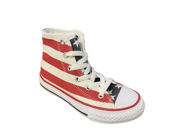 Converse Youth All Star HI 3J254 stars & bars high sneakers with flag