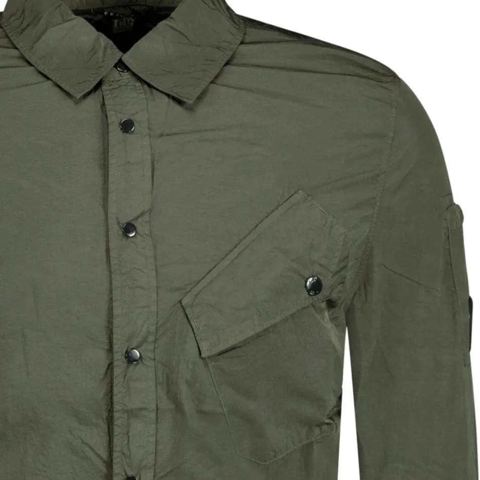 CP COMPANY Lens Chrome Overshirt Jacket Khaki