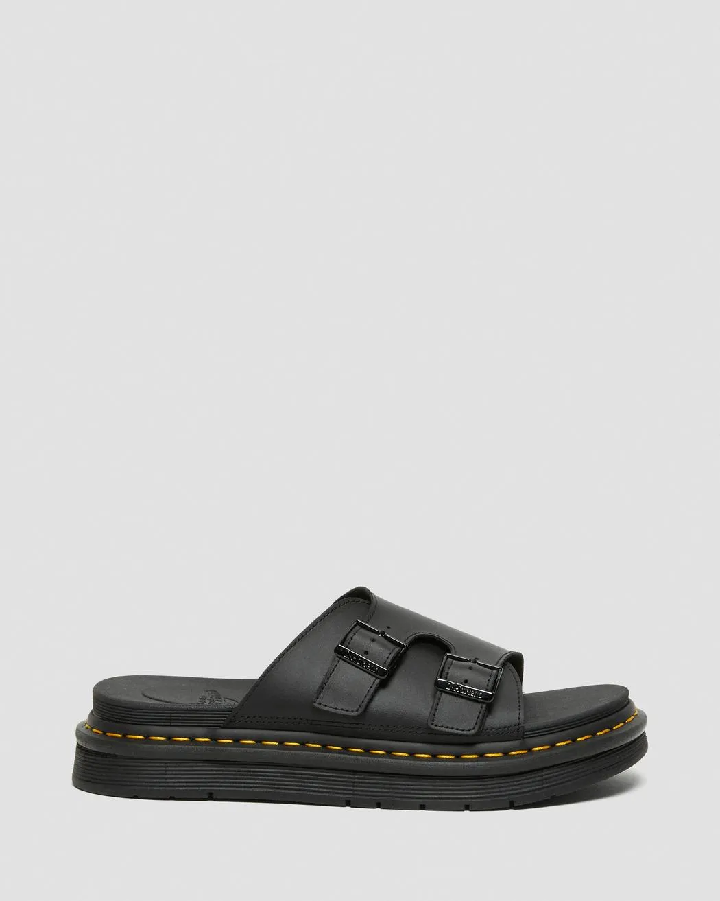 Dr. Martens Men's DAX LEATHER SLIDE SANDALS (Black)