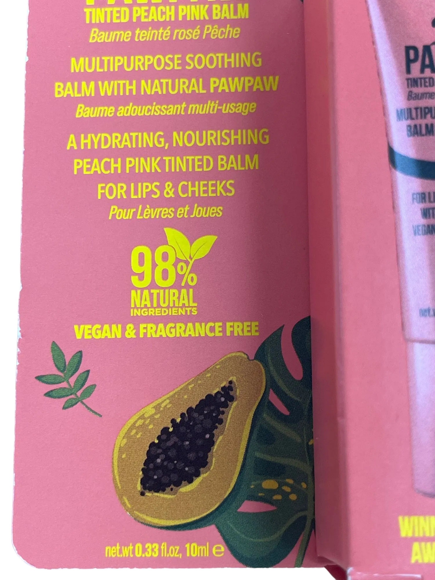 Dr. Pawpaw Peach Pink Tinted Multi-Purpose Balm for Lips & Cheeks 10 ml