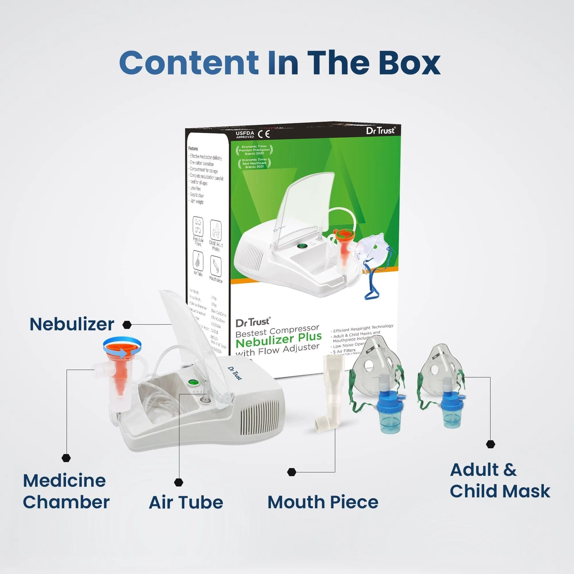 Dr Trust USA Compressor Plus Nebulizer 405