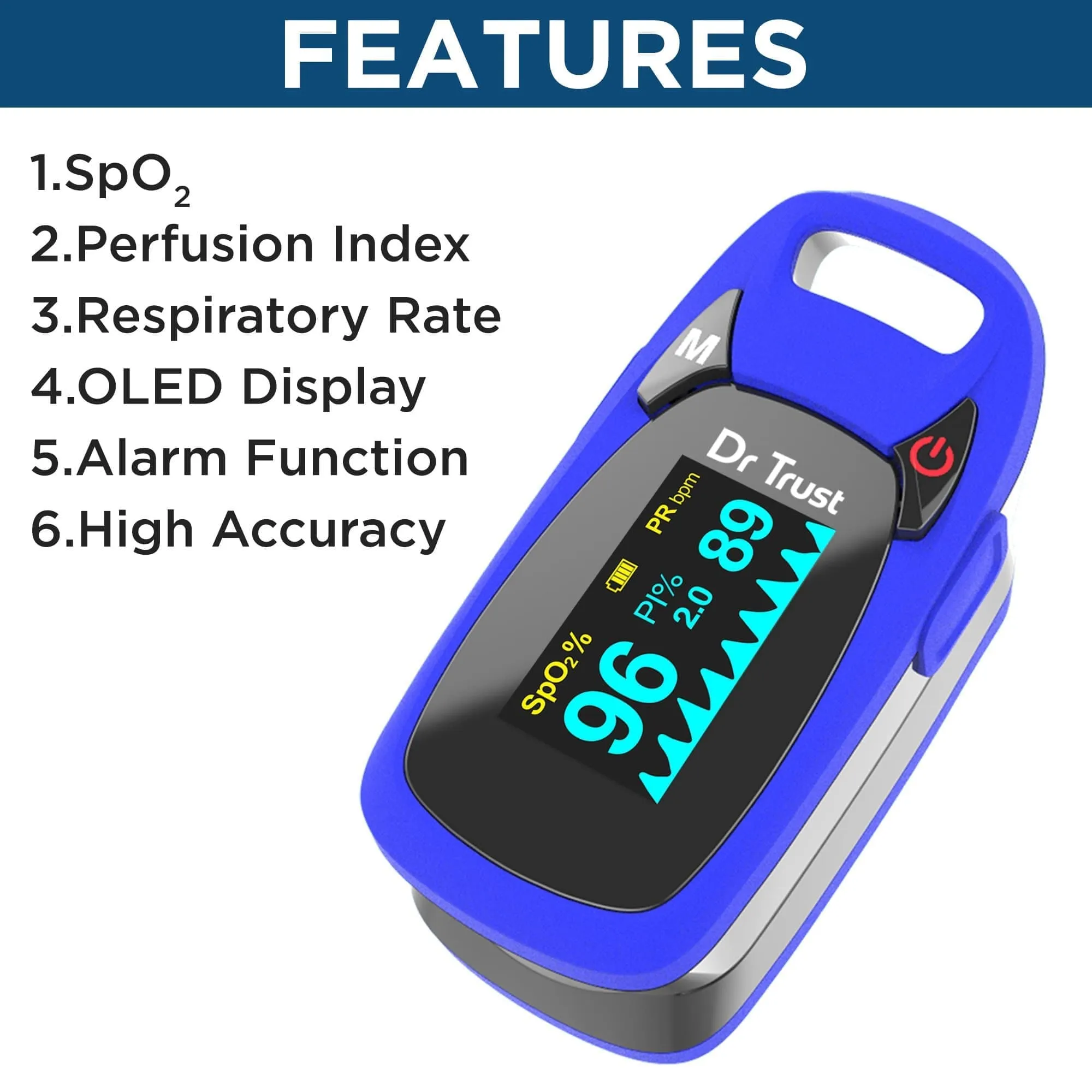 Dr Trust USA Pulse Oximeter 214 (Blue)