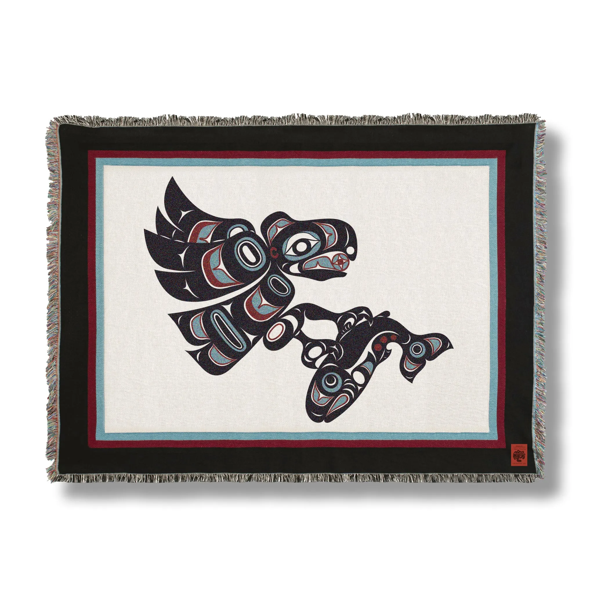 Eagle & Salmon Tapestry Throw Blanket