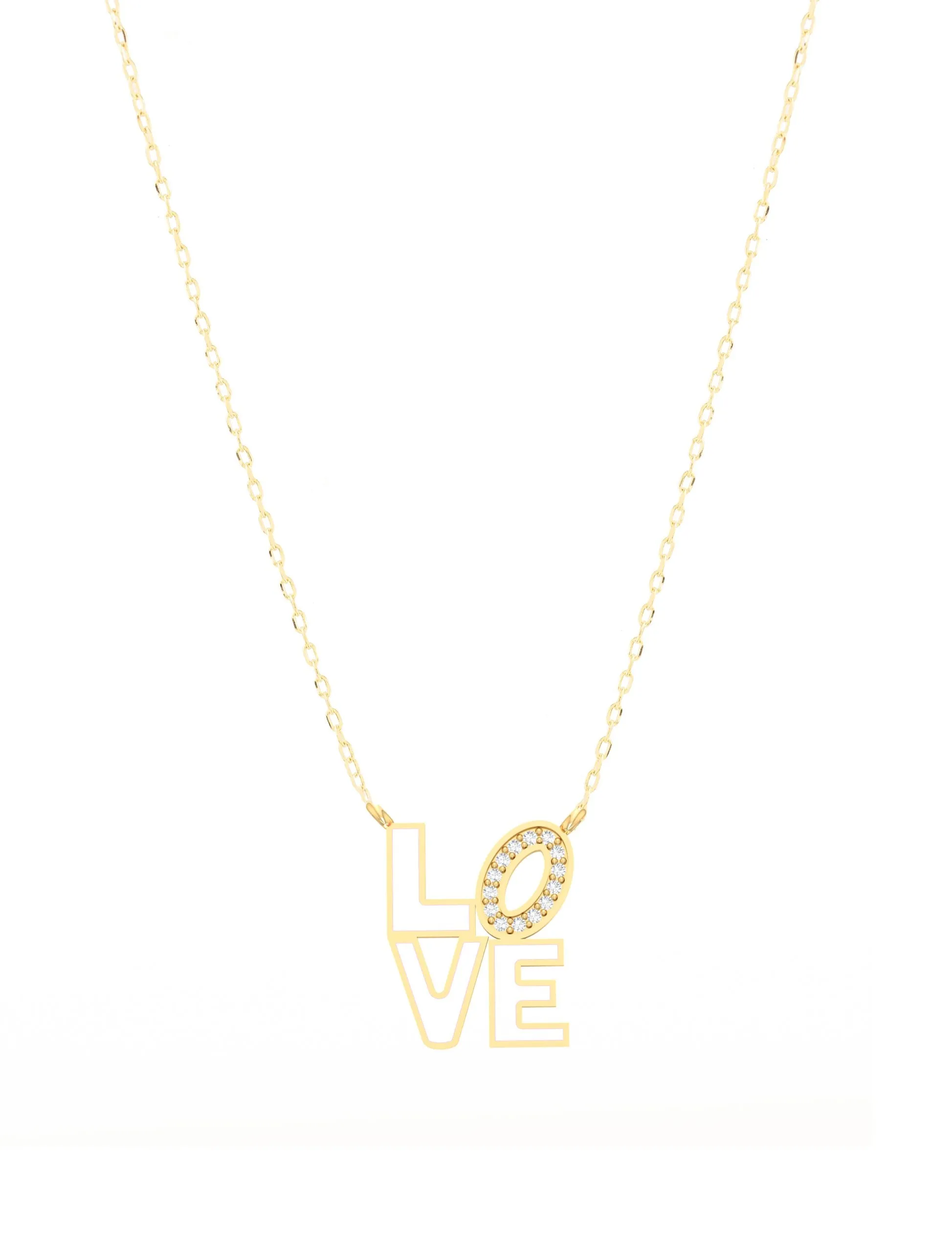 Eternal Love 18K Gold Enamel Necklace