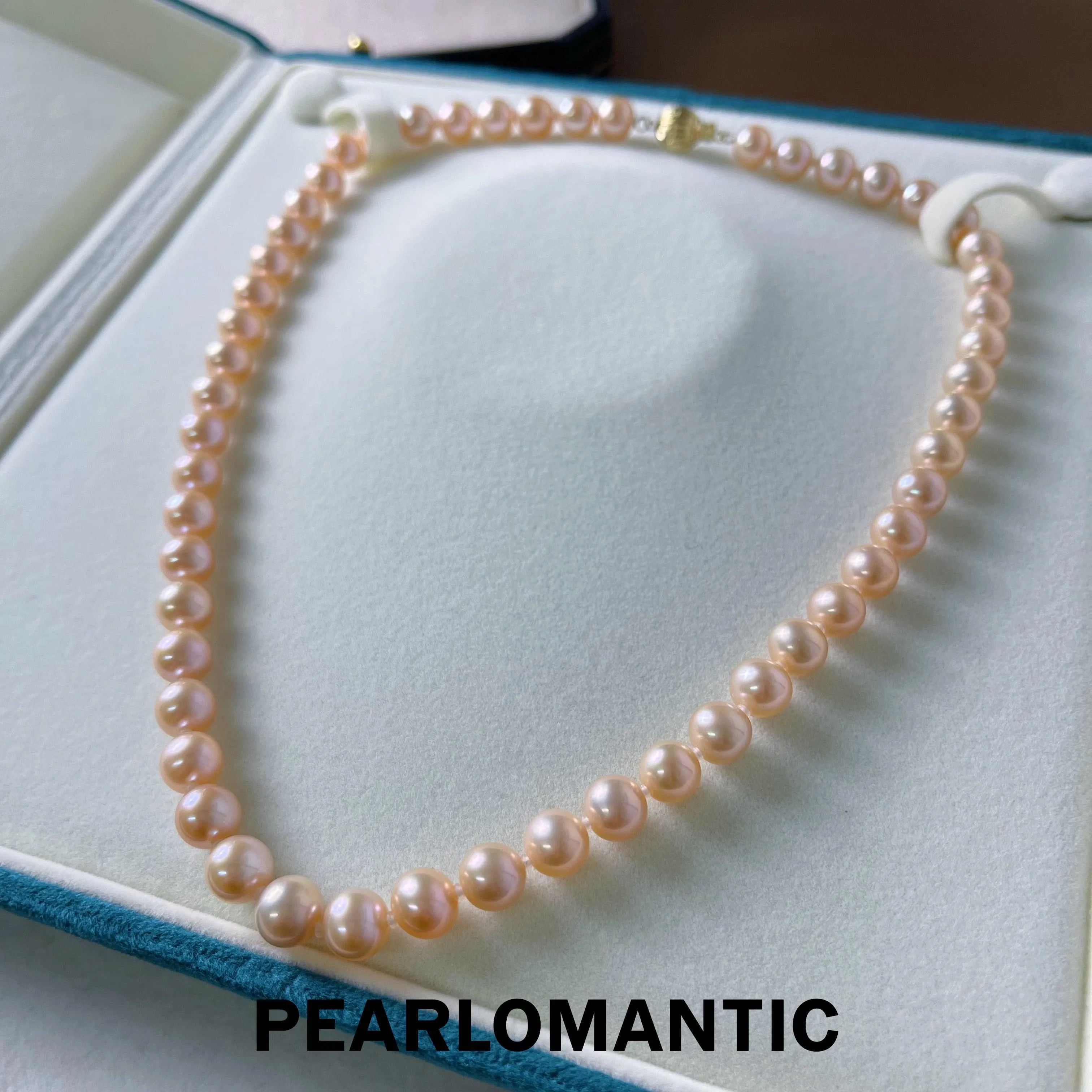 [Fine Jewelry]  Freshwater Pearl 8-9mm Chinese Red Necklace w/ 18k Clasp Necklace