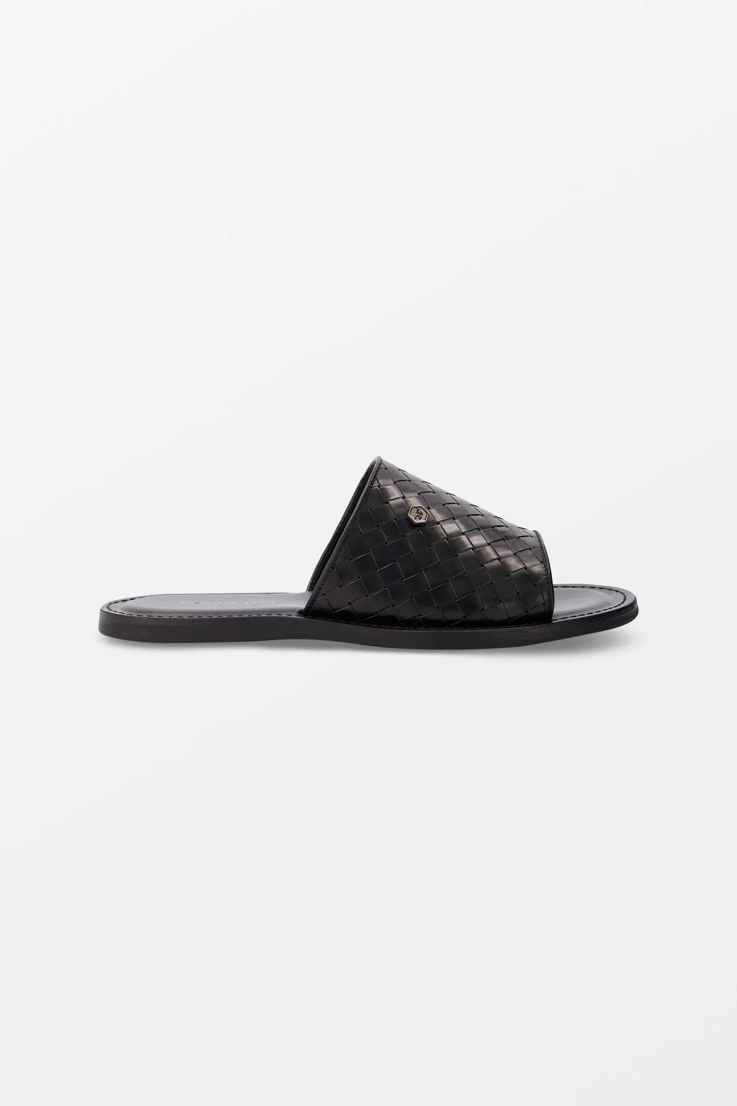 Fiorangelo Black Leather Slides