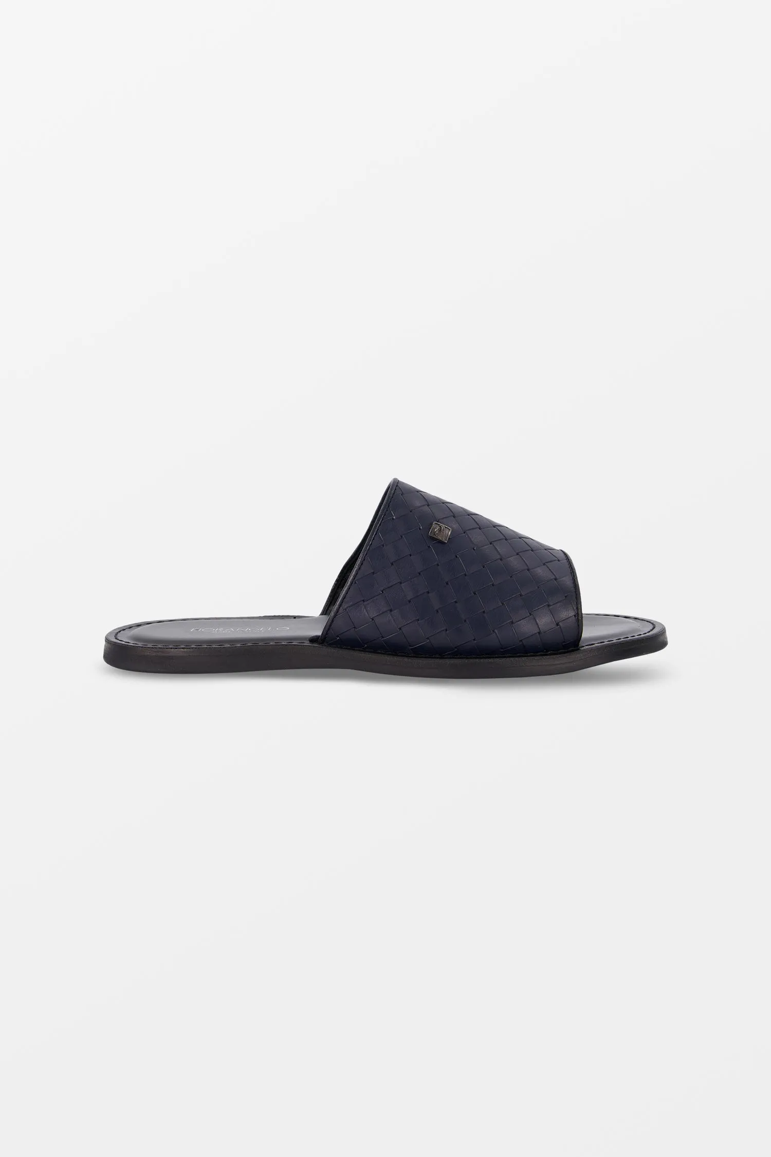 Fiorangelo Dark Blue Leather Slides