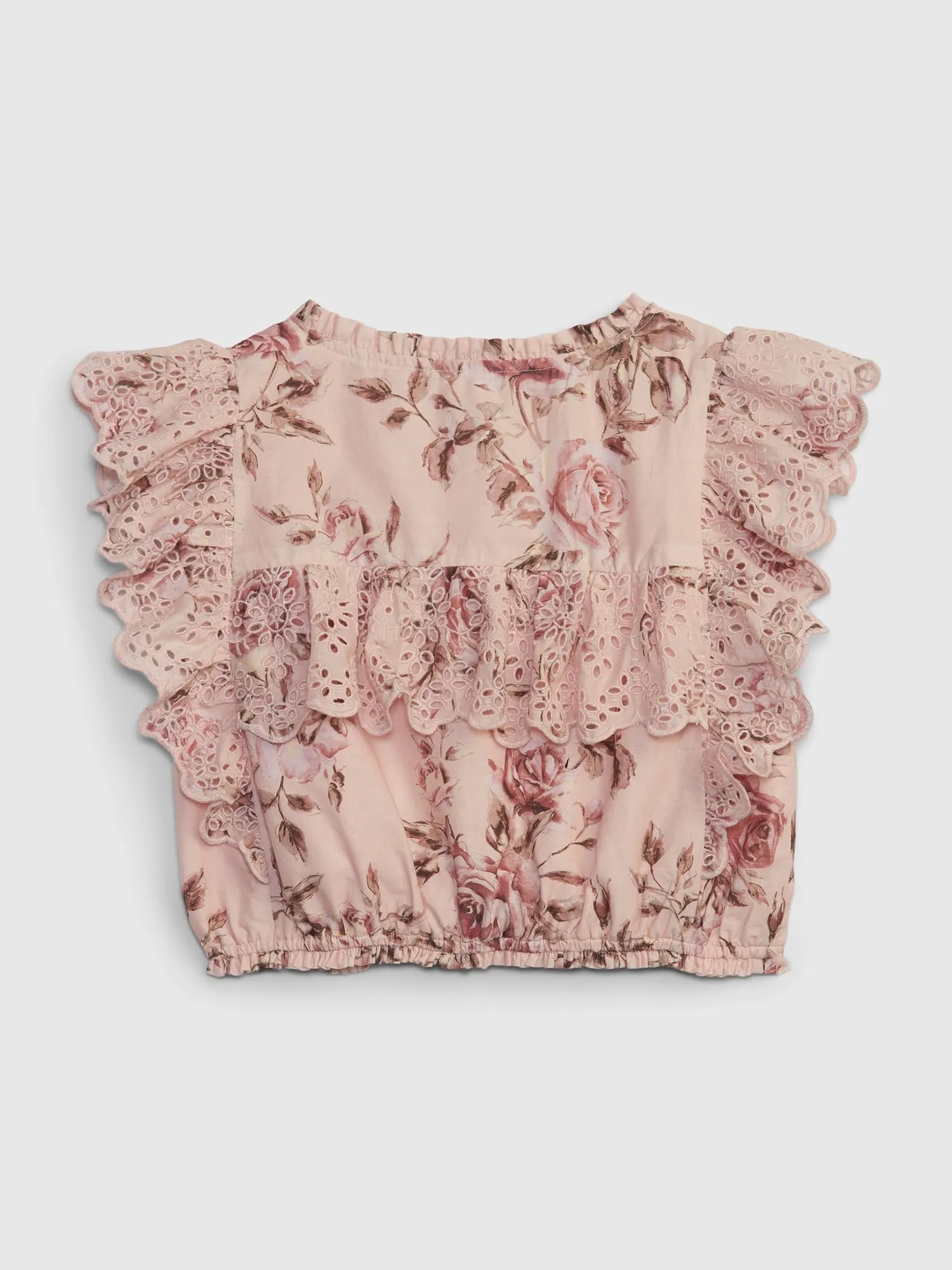 Gap x LoveShackFancy Kids Floral Ruffle Button-Front Top