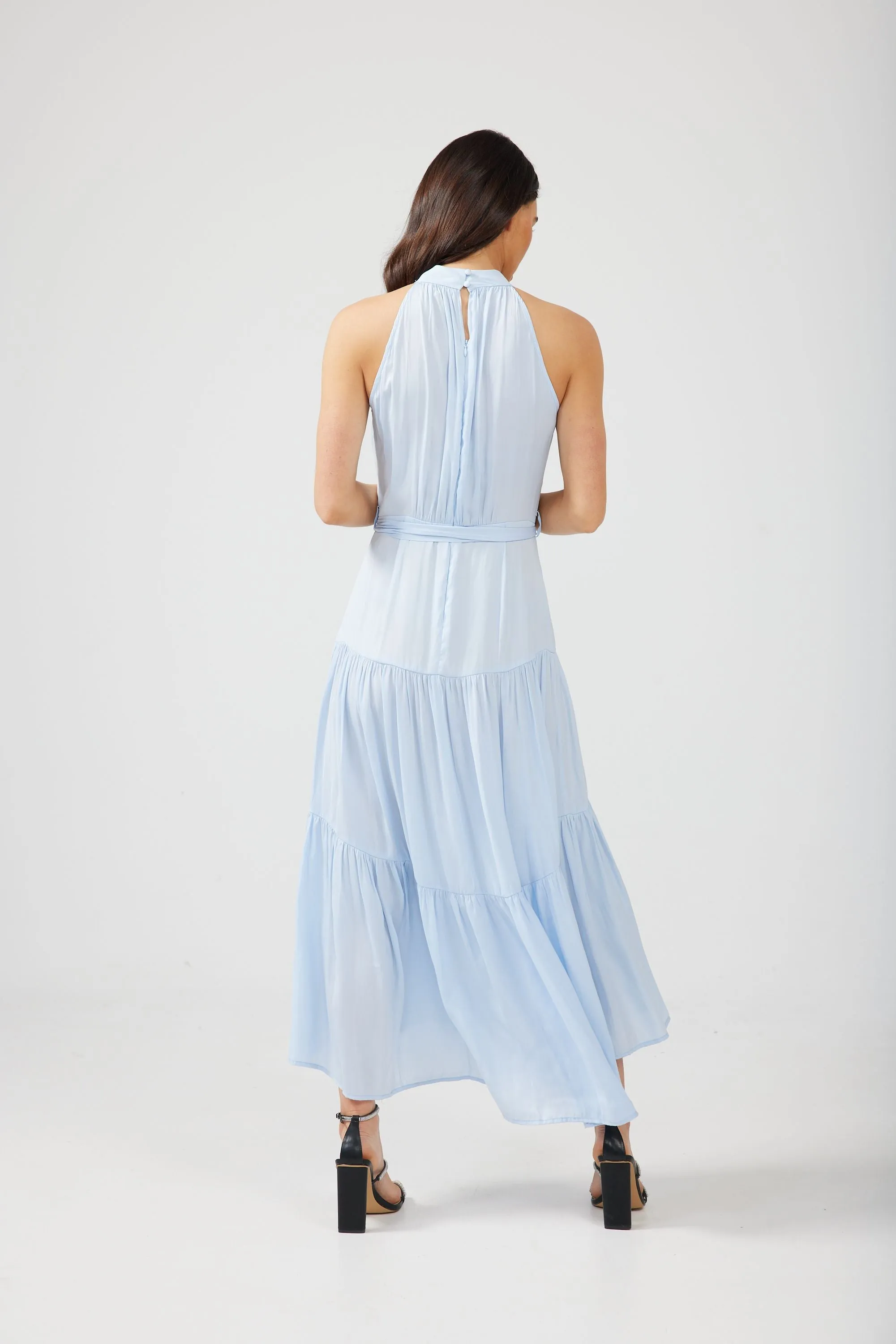 Greta Dress (Pond Blue Silky)