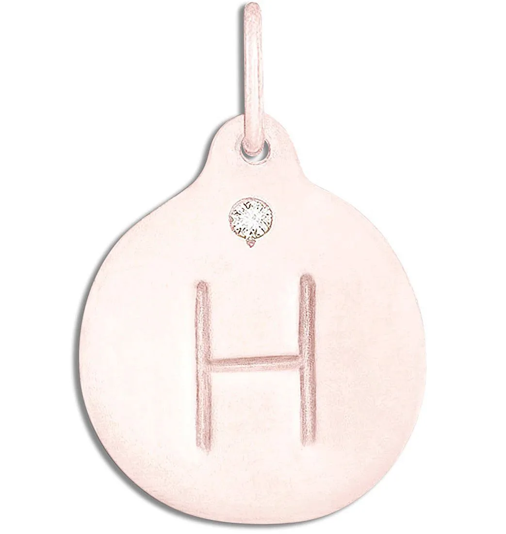 H Alphabet Charm With Diamond