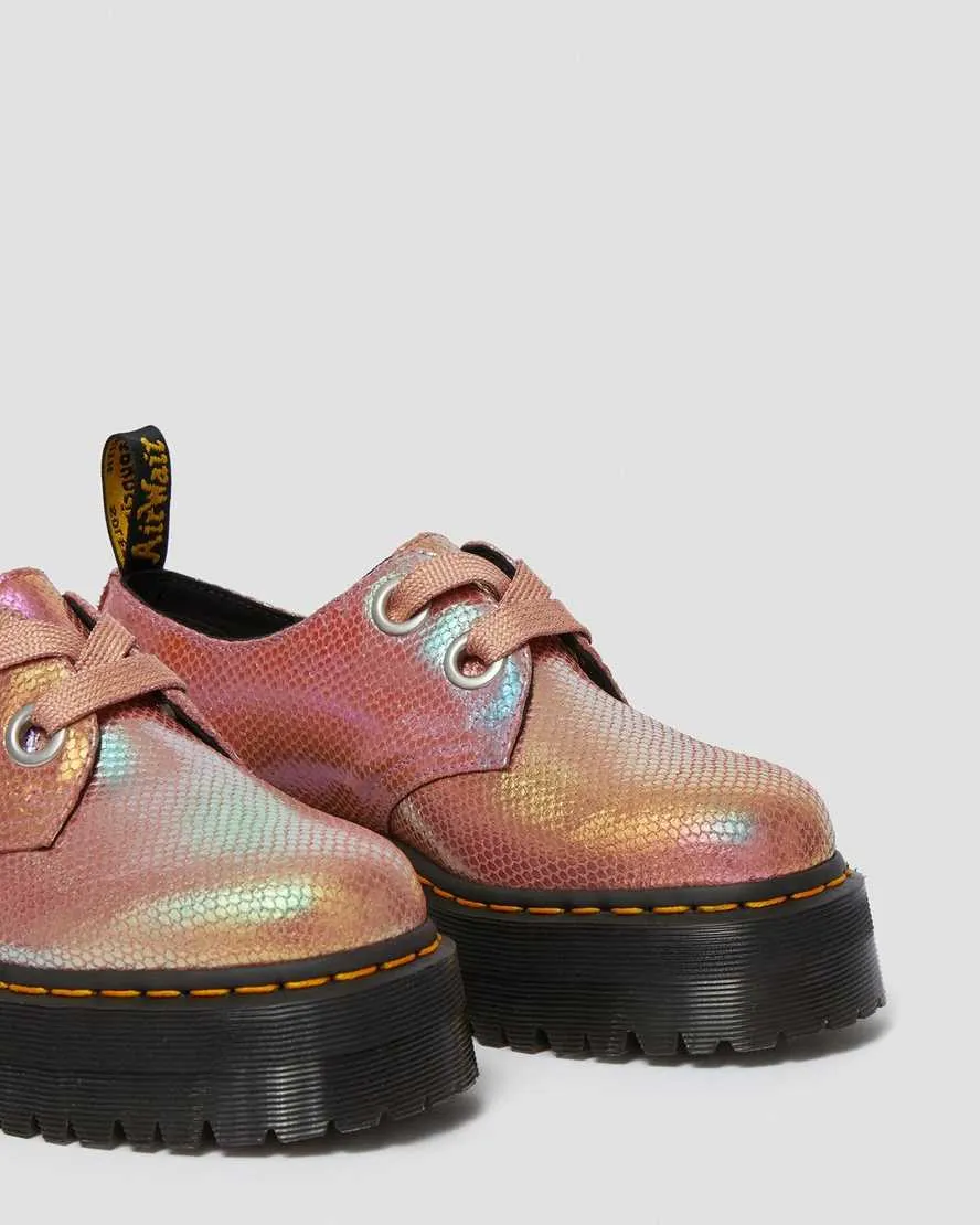 Holly Pink Iridescent Texture Platform Oxford