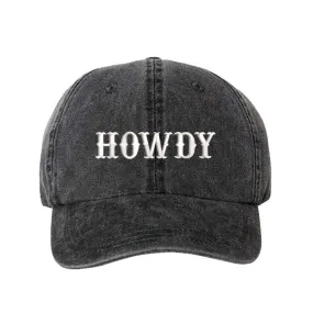 Howdy Washed Baseball Hat - Country Rodeo Baseball Hat