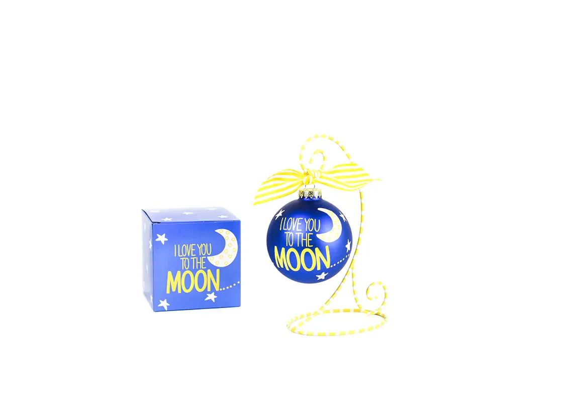 I Love You To The Moon And Back Glass Ornament