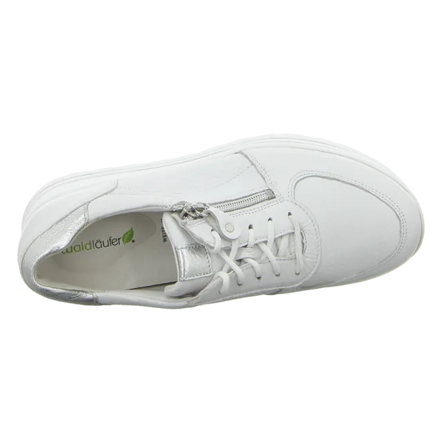 Ladies Waldlaufer Trainers White Leather Soft Zip H Wider Fitting 758009 200 150 Lana sale