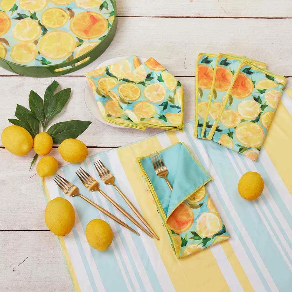 Lemon Slices blu Dinner Napkin