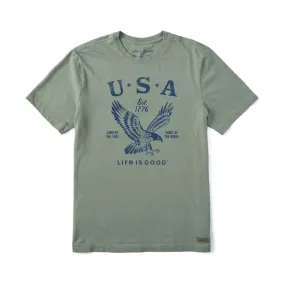 Life Is Good Men1776 Eagle Short Sleeve Crusher Tee - Moss Green