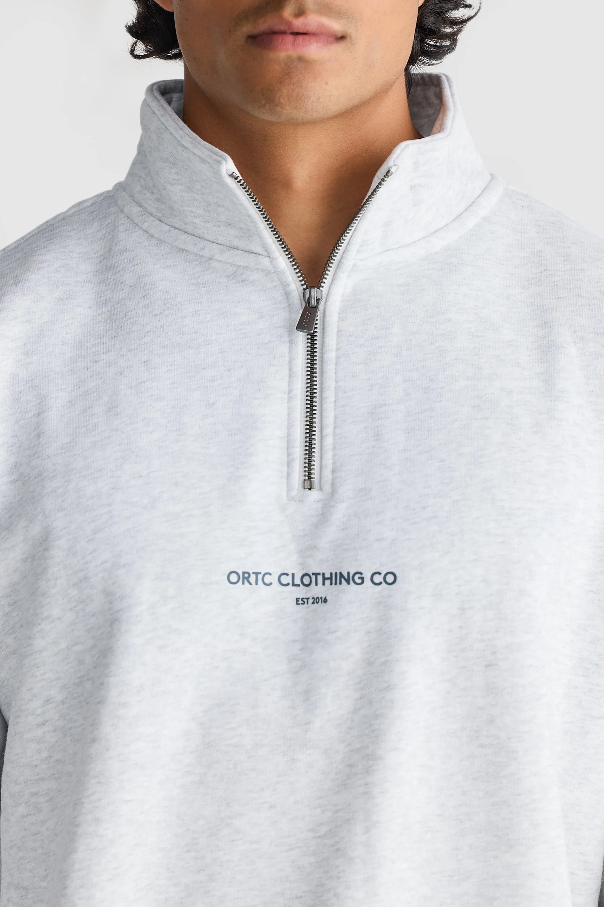 Logo Quarter Zip White Marle