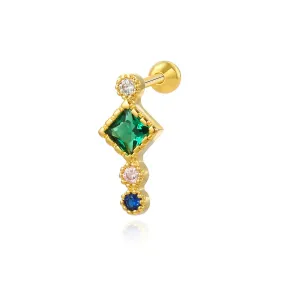 Multicolor Gemstone Screw Back Stud Earring