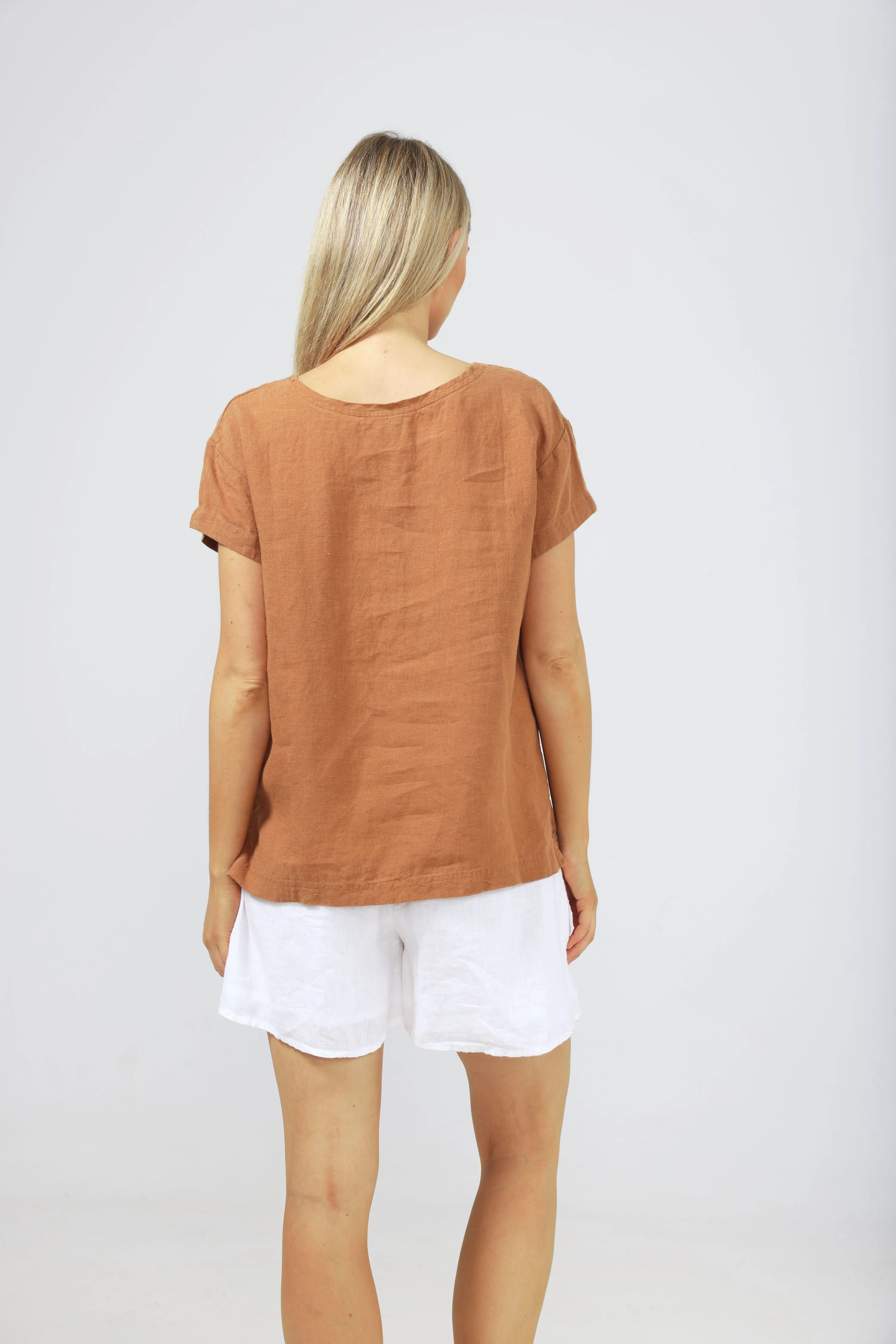 Nautica Tee (Tan Linen)