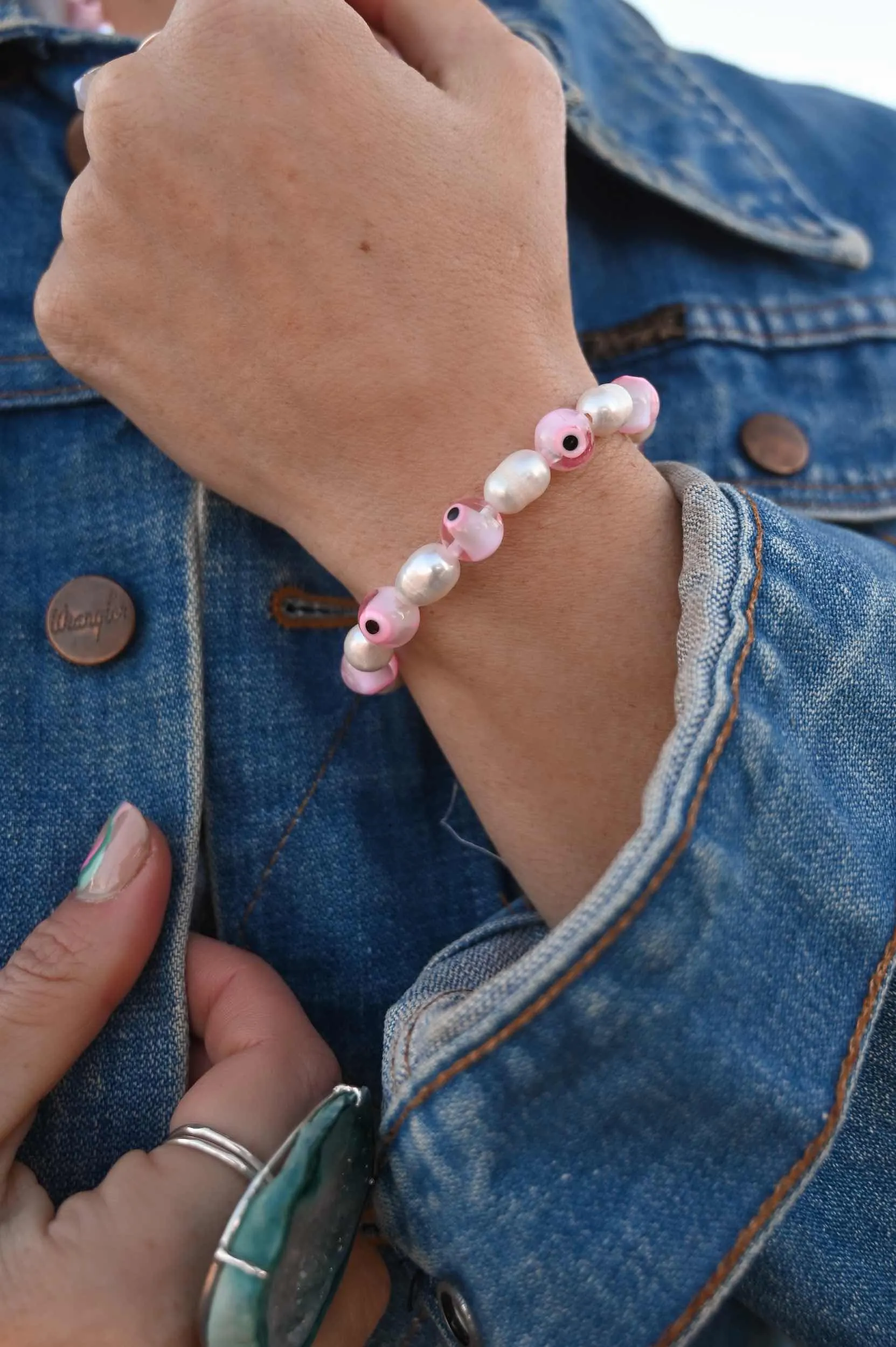 Pretty In Pink Pearl Bracelet