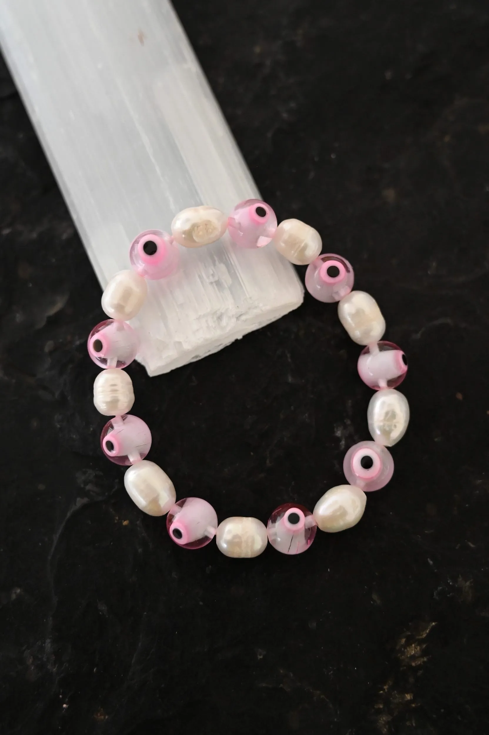 Pretty In Pink Pearl Bracelet