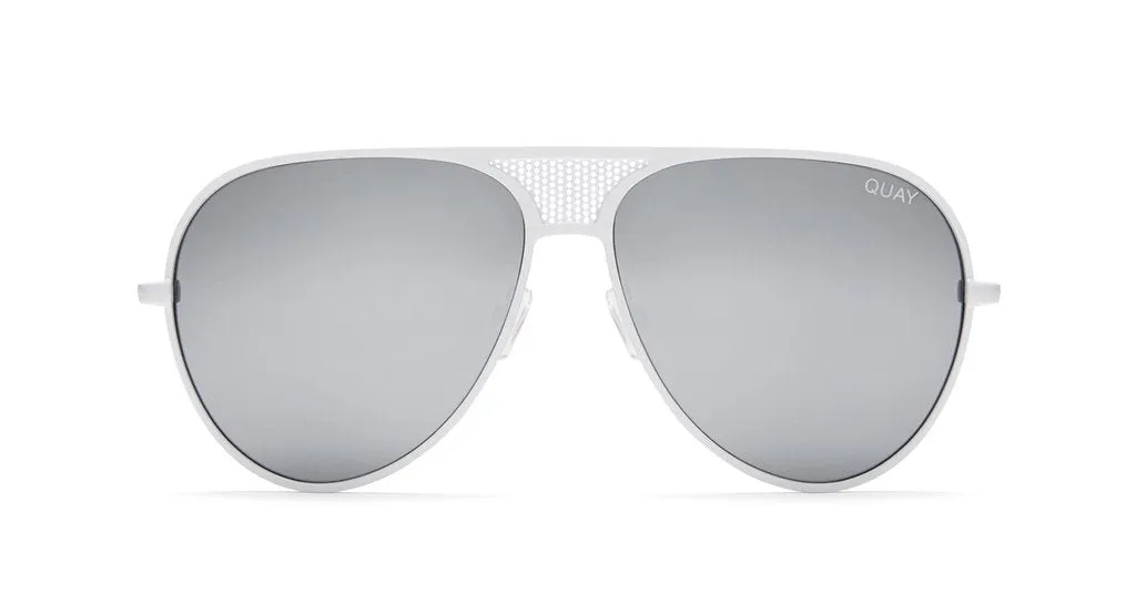 Quay x Kylie Iconic Aviator White Sunglasses