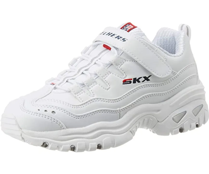 Youth Girls Skechers Energy 30225L WML White Athletic Sneakers